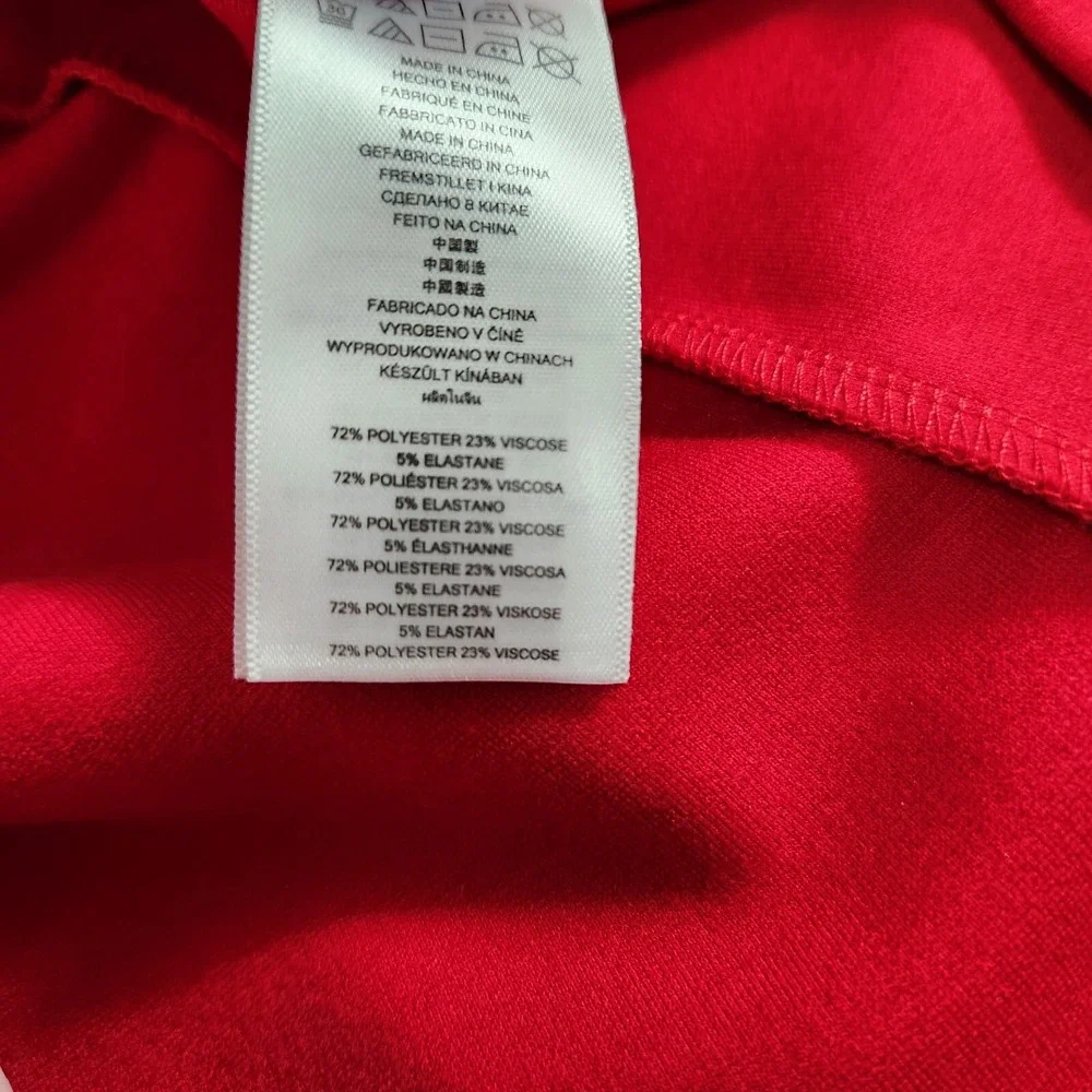 MICHAEL KORS Long Sleeve A-line Zip Ponte Dress Red Blaze 14